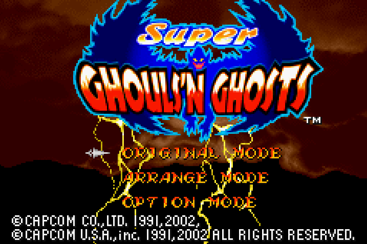 Super Ghouls N Ghosts Title Screen